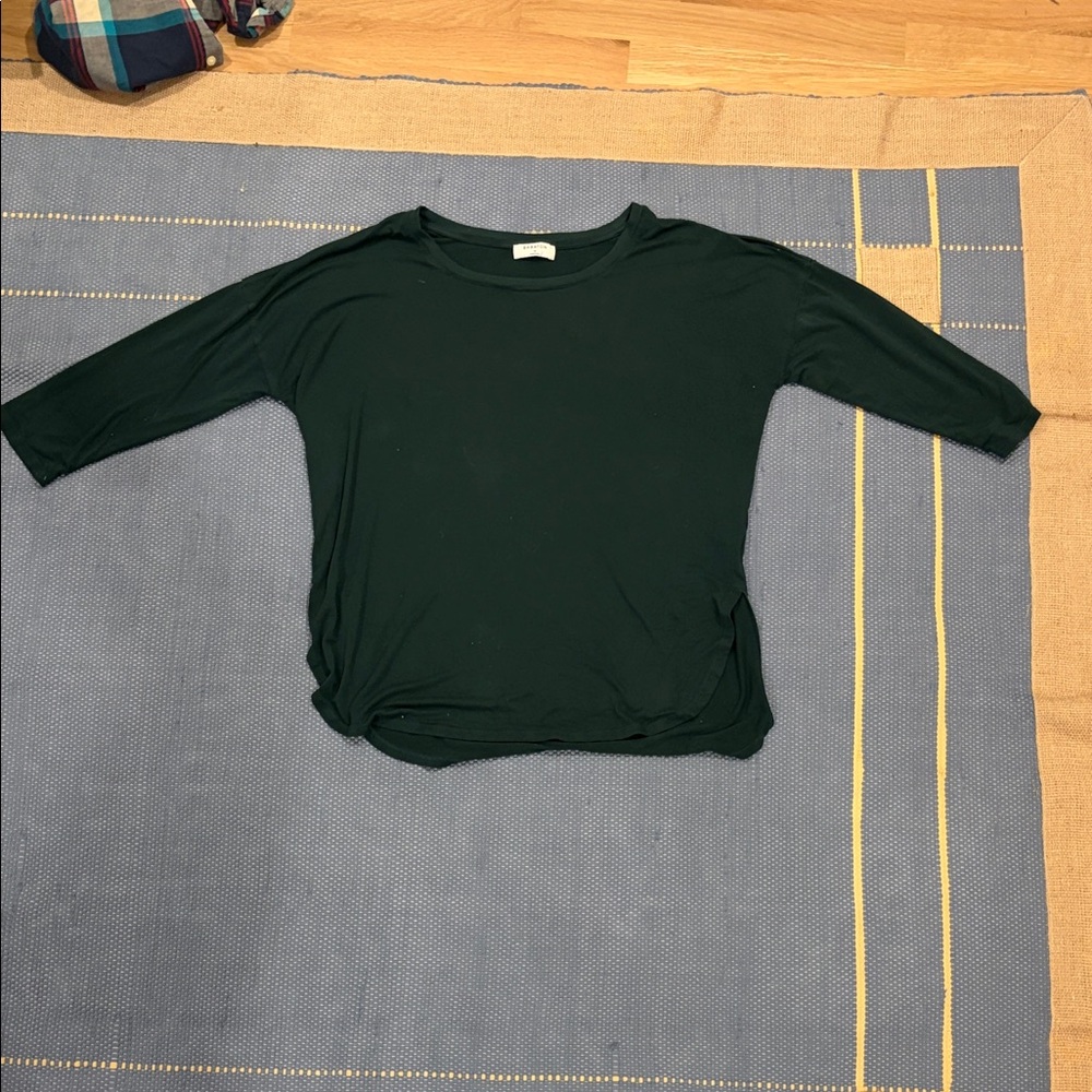 Babaton Aritzia Deep Green 3/4 Sleeve Top